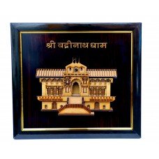 Uttarakhand Box Frame Wood Carving 3D Badrinath Temple
